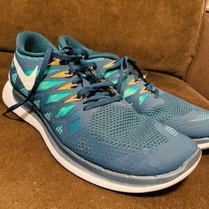 Nike Free 5.0 Trainers Running Teal Blue Green Sneakers 642198-301 Men's 11 45 E